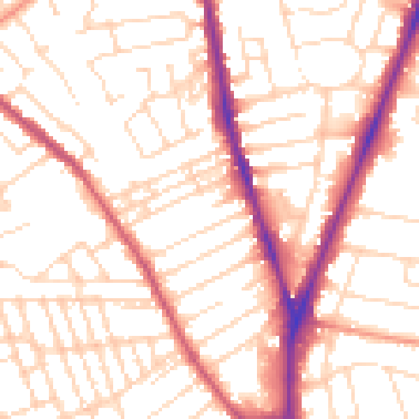 Daytime road noise heatmap for NG5 1BE