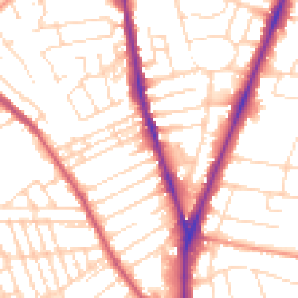 Daytime road noise heatmap for NG5 1BG