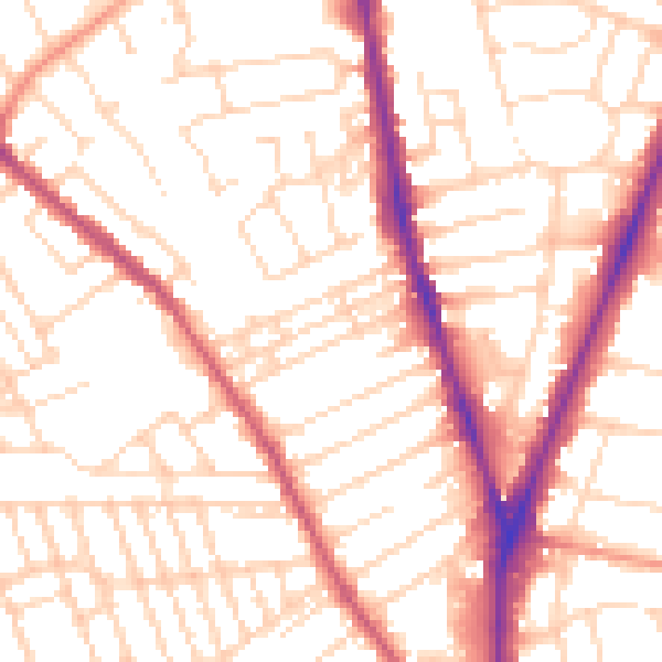 Daytime road noise heatmap for NG5 1BL