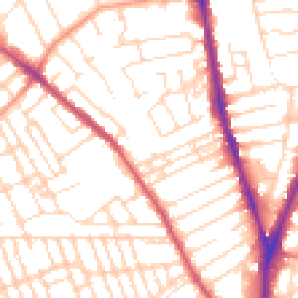 Daytime road noise heatmap for NG5 1BU