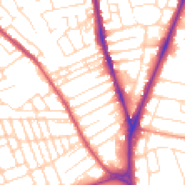 Daytime road noise heatmap for NG5 1BY