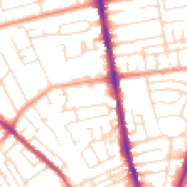 Daytime road noise heatmap for NG5 1DG