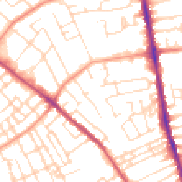 Daytime road noise heatmap for NG5 1DP