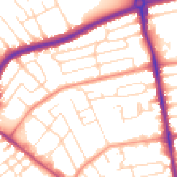 Daytime road noise heatmap for NG5 1DR