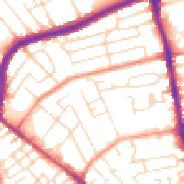Daytime road noise heatmap for NG5 1DT