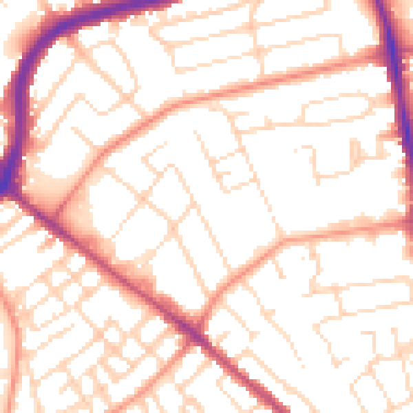 Daytime road noise heatmap for NG5 1EF