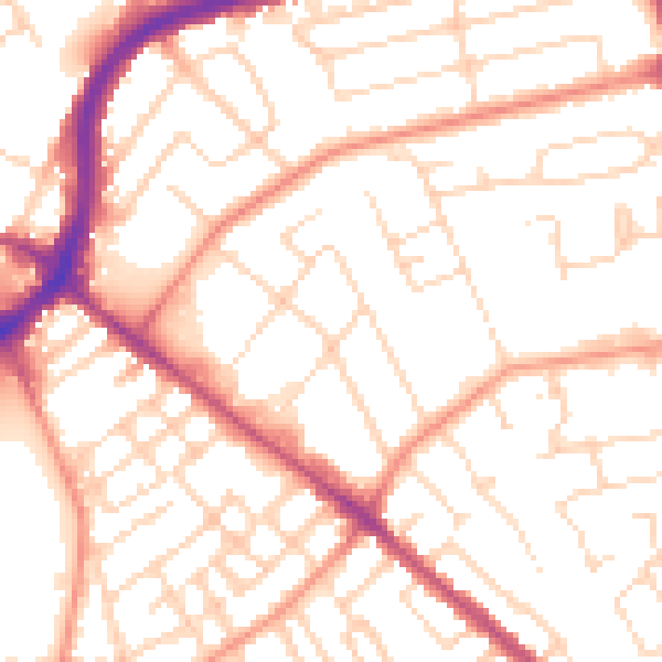 Daytime road noise heatmap for NG5 1EG