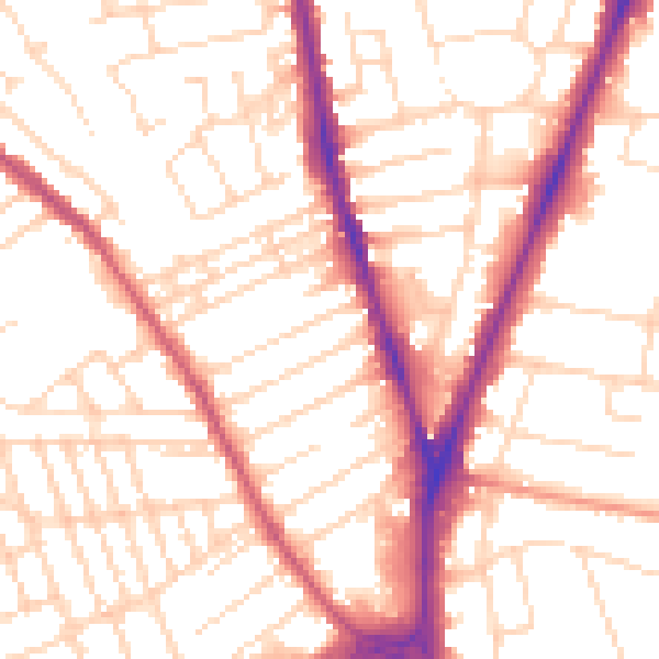 Daytime road noise heatmap for NG5 1ES