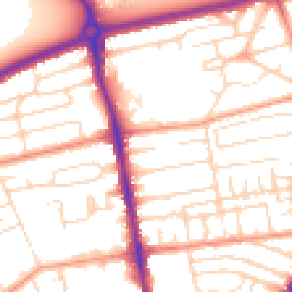 Daytime road noise heatmap for NG5 1FT
