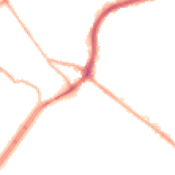 Night-time road noise heatmap for NG5 1JH