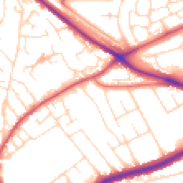 Daytime road noise heatmap for NG5 1LX