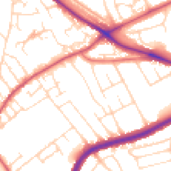 Daytime road noise heatmap for NG5 1LY