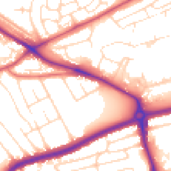 Daytime road noise heatmap for NG5 1PA