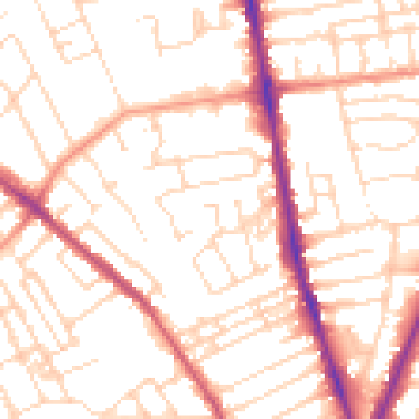 Daytime road noise heatmap for NG5 1QR