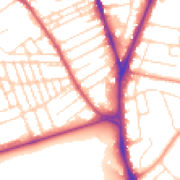 Daytime road noise heatmap for NG5 1RN