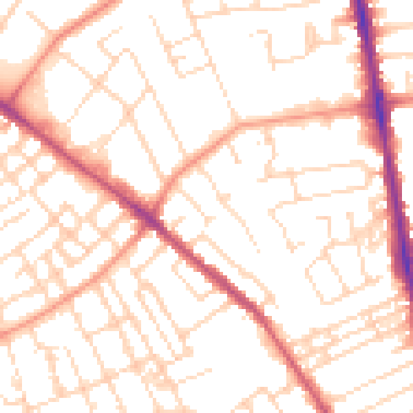 Daytime road noise heatmap for NG5 1RQ