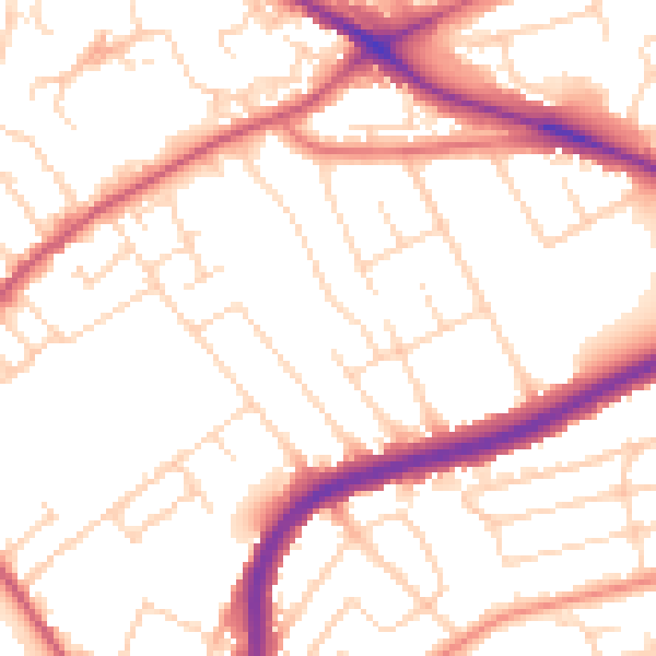 Daytime road noise heatmap for NG5 1RR