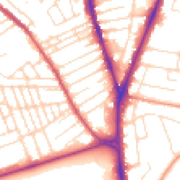 Daytime road noise heatmap for NG5 1RT