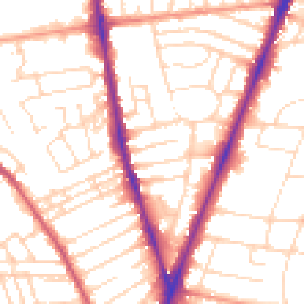 Daytime road noise heatmap for NG5 2AA
