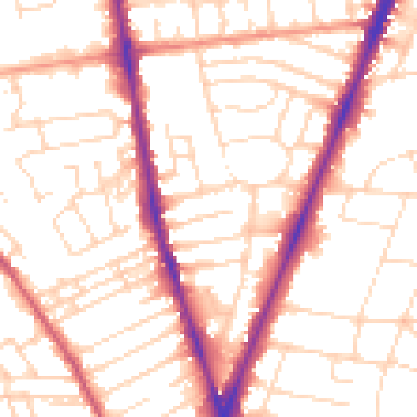 Daytime road noise heatmap for NG5 2AD