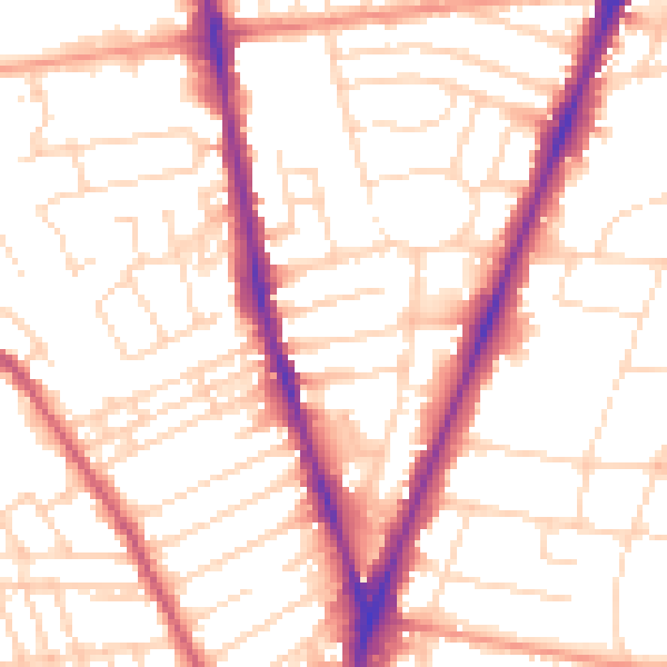 Daytime road noise heatmap for NG5 2BA