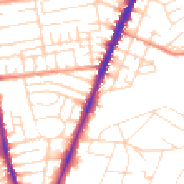 Daytime road noise heatmap for NG5 2DR