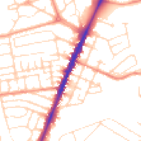 Daytime road noise heatmap for NG5 2FS