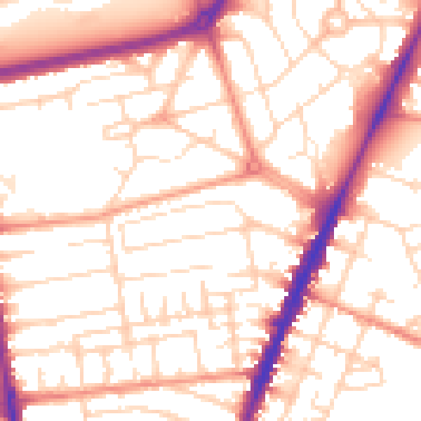 Daytime road noise heatmap for NG5 2GP