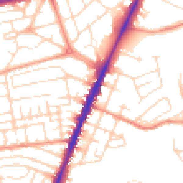 Daytime road noise heatmap for NG5 2GQ