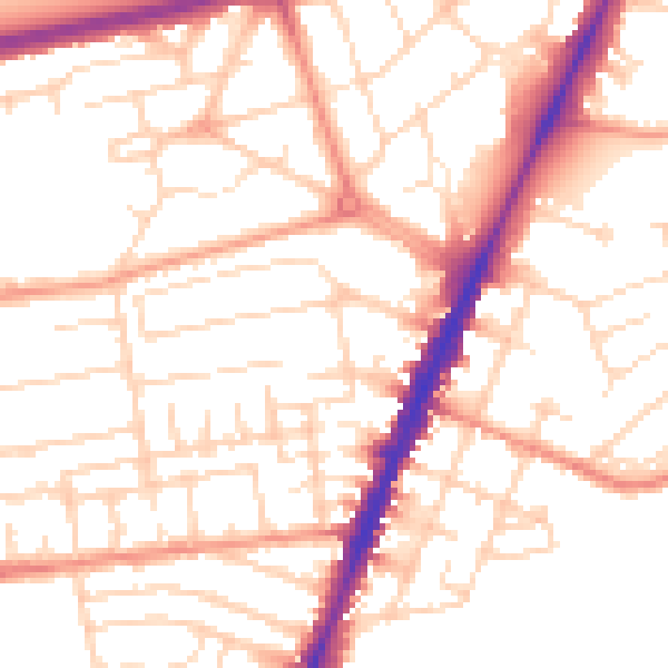 Daytime road noise heatmap for NG5 2GW