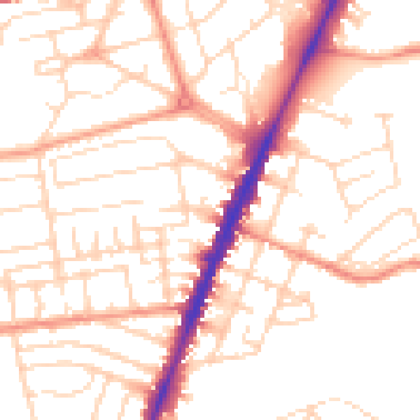Daytime road noise heatmap for NG5 2GY