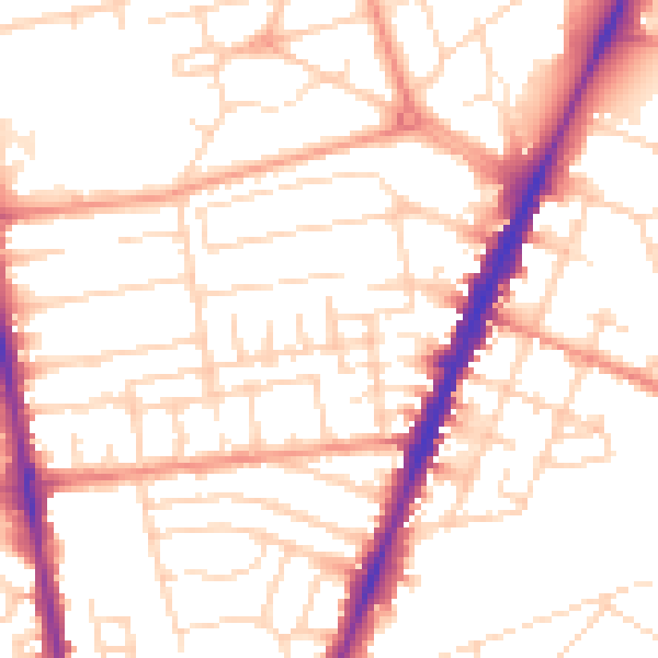 Daytime road noise heatmap for NG5 2HB