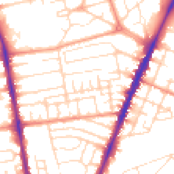 Daytime road noise heatmap for NG5 2HF