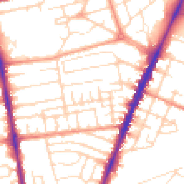 Daytime road noise heatmap for NG5 2HG