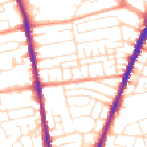 Daytime road noise heatmap for NG5 2HN