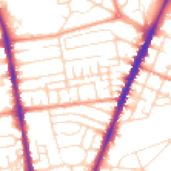 Daytime road noise heatmap for NG5 2HR
