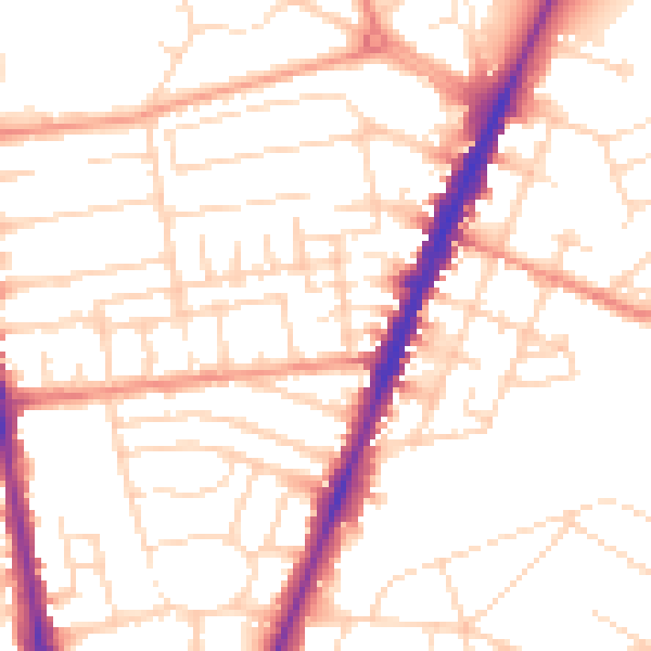 Daytime road noise heatmap for NG5 2JH