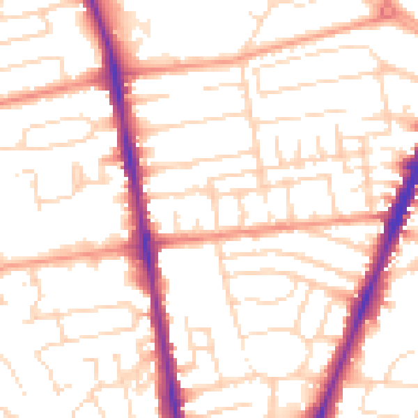 Daytime road noise heatmap for NG5 2LF
