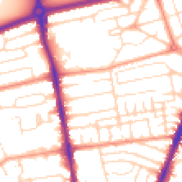 Daytime road noise heatmap for NG5 2NJ