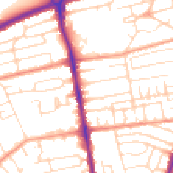 Daytime road noise heatmap for NG5 2NU