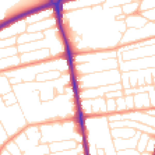 Daytime road noise heatmap for NG5 2NW