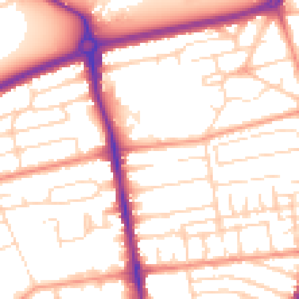 Daytime road noise heatmap for NG5 3AQ
