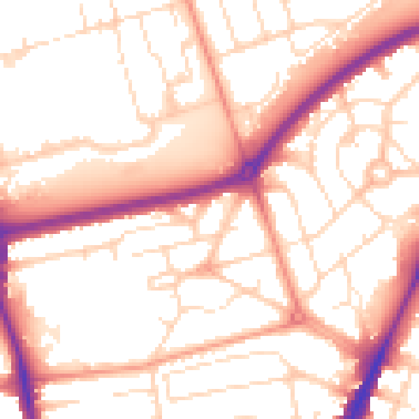 Daytime road noise heatmap for NG5 3BJ