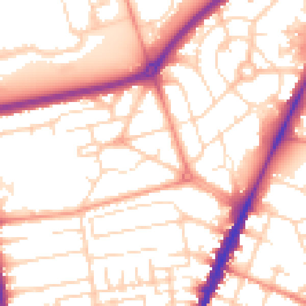 Daytime road noise heatmap for NG5 3DJ