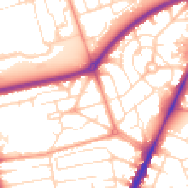 Daytime road noise heatmap for NG5 3DQ