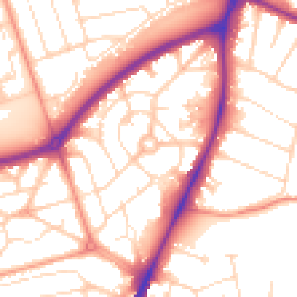 Daytime road noise heatmap for NG5 3EJ
