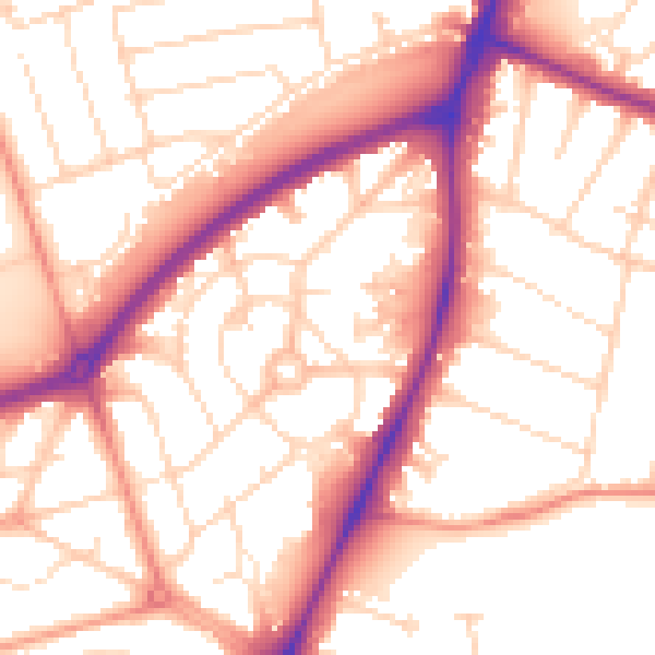 Daytime road noise heatmap for NG5 3FE