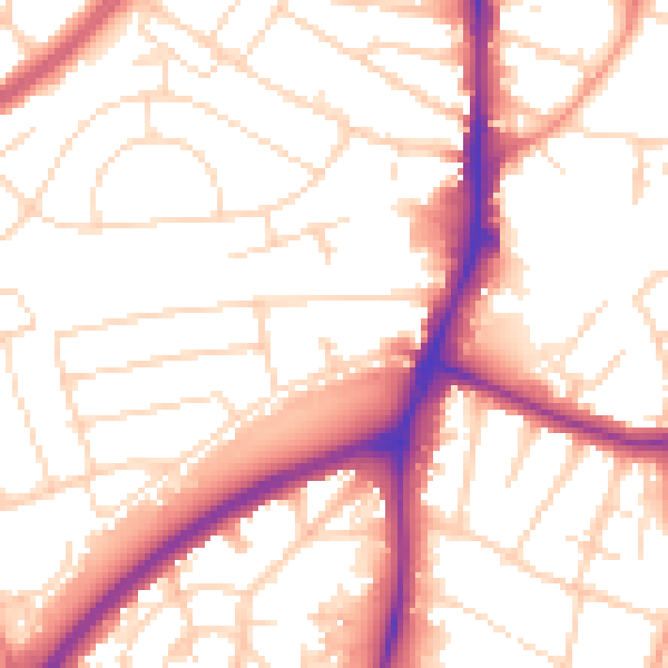 Daytime road noise heatmap for NG5 3GD