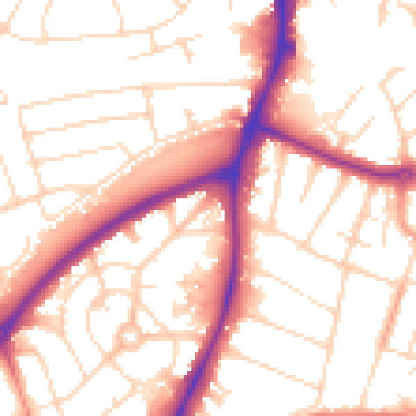 Daytime road noise heatmap for NG5 3HL