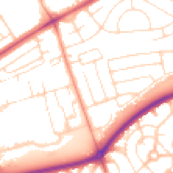 Daytime road noise heatmap for NG5 3HY